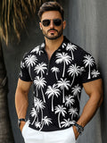Classic Fit Coconut Tree Print Polo Shirt