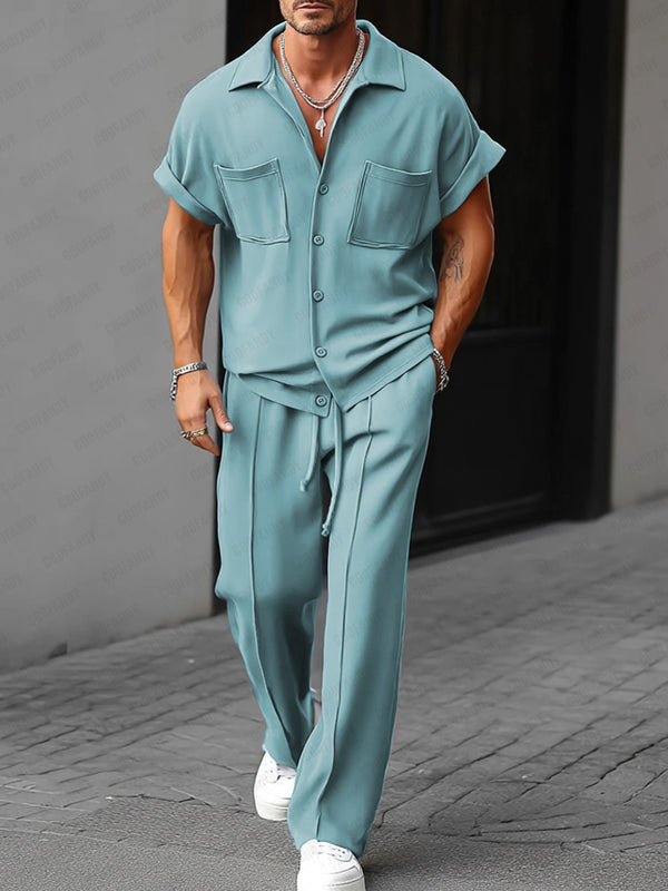 Minimal Casual Wrinkle Free Shirt Set