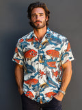 Casual Koi Fish Print Hawaiian Shirt