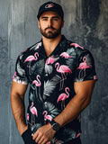 Tropical Flamingos Print Casual Shirt