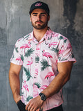 Tropical Flamingos Print Casual Shirt
