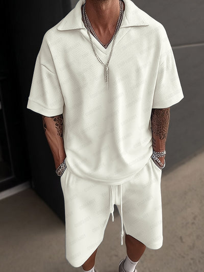 Modern Stripe Textured Outfit Set