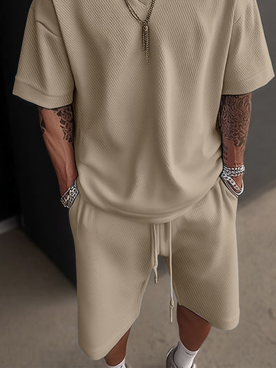 Modern Stripe Textured Outfit Set