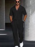 Modern Casual Textured Matching Set
