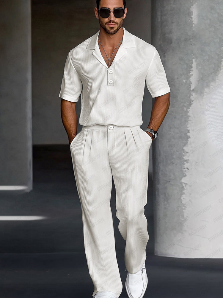 Modern Casual Textured Matching Set