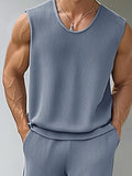 Casual Pit-stripe Tank Top Pants Set