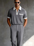 Smart Casual Polo Shirt Pants Set