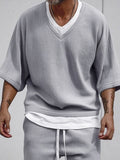 Casual Relaxed Fake 2-Piece T-Shirt Set
