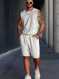 Athleisure Textured Tank Top Shorts Set