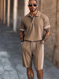 Casual Daily Polo Shirt Shorts Set