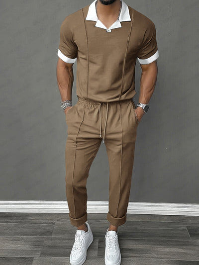 Trendy Contrast Design 2-Piece Set