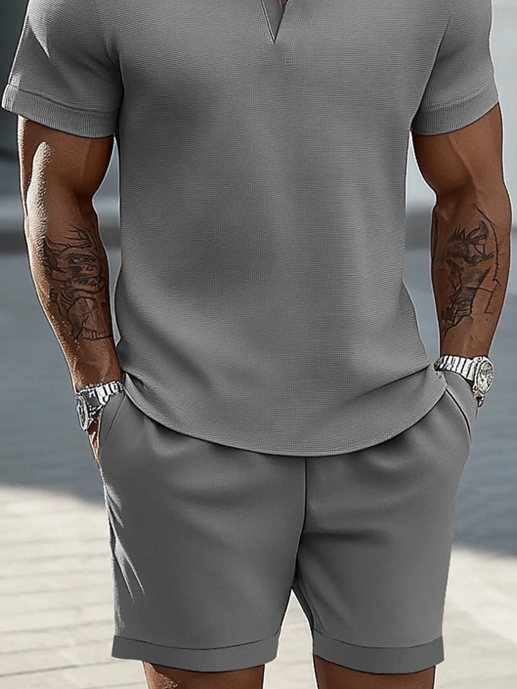 Stylish Refined Polo Shorts Set