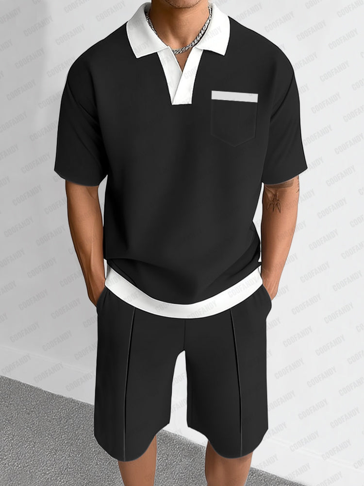 Minimalist Color Block Casual Set