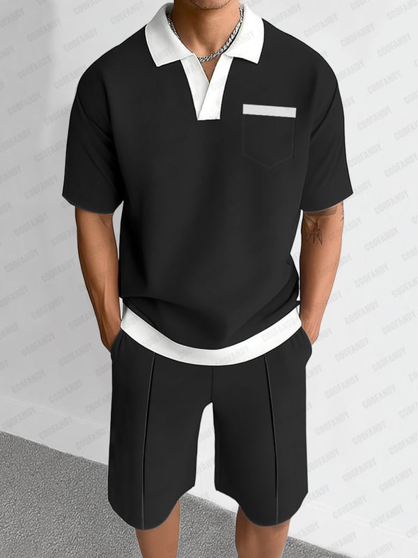 Minimalist Color Block Casual Set