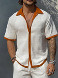 Casual Two-Tone Textured Shirt Set