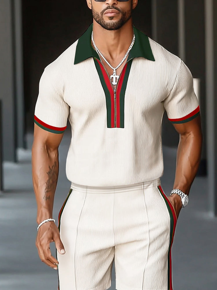 Elegant Stripe Textured Matching Set