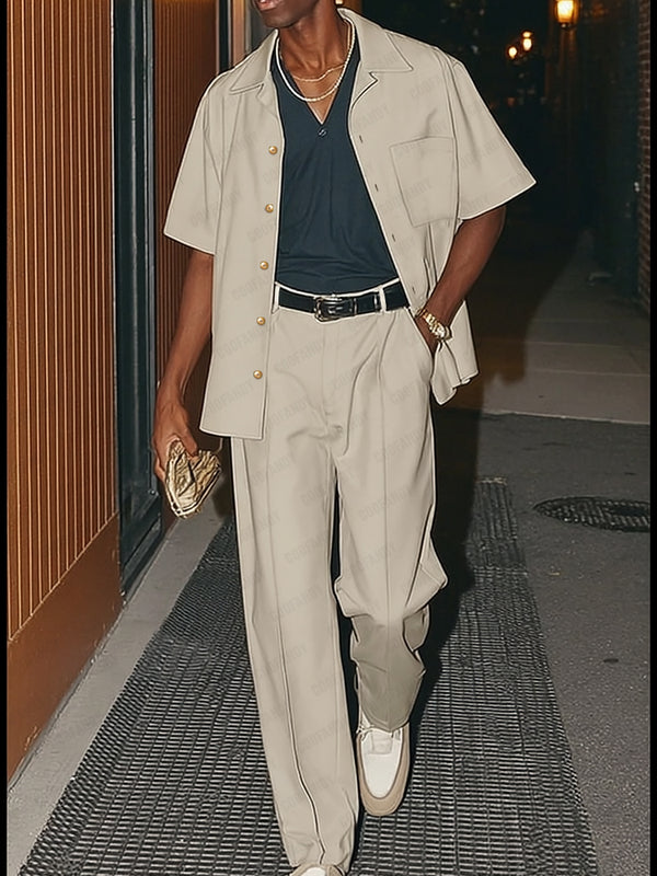 Modern Relaxed Fit Shirt Pants Set