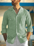 Minimal Double Pocket Cotton Blend Shirt