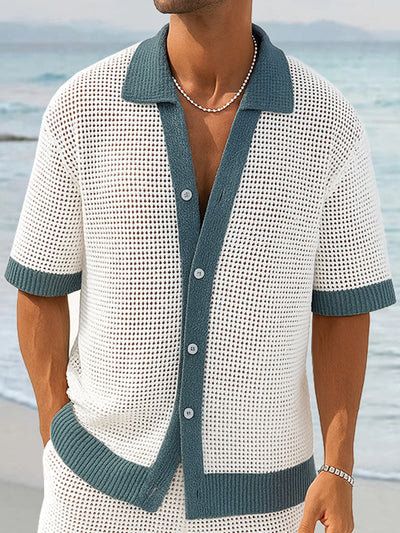 Fashion Knit Mesh Color-Blocking Set