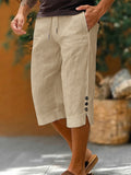 Summer Essential Cotton Capri Pants