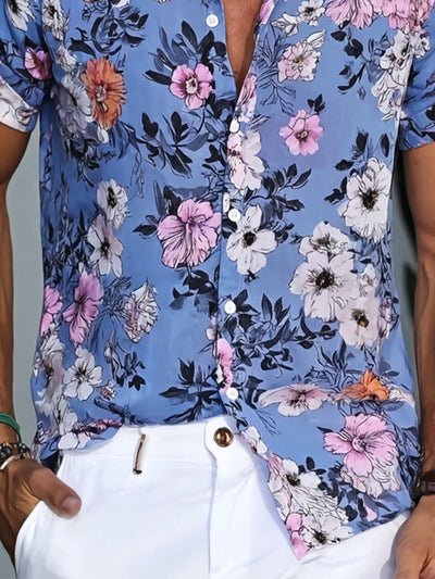 Trendy Floral Print Summer Shirt