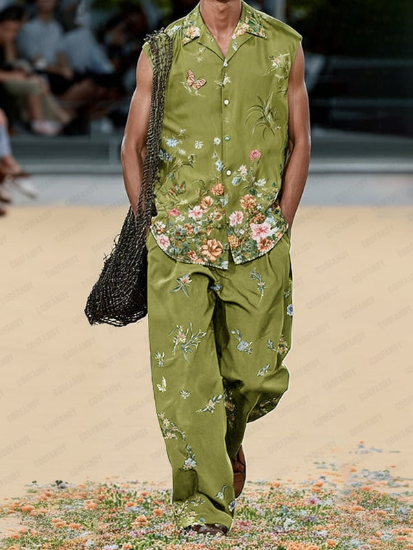 Casual Floral Printed Vacation 2-Piece Set