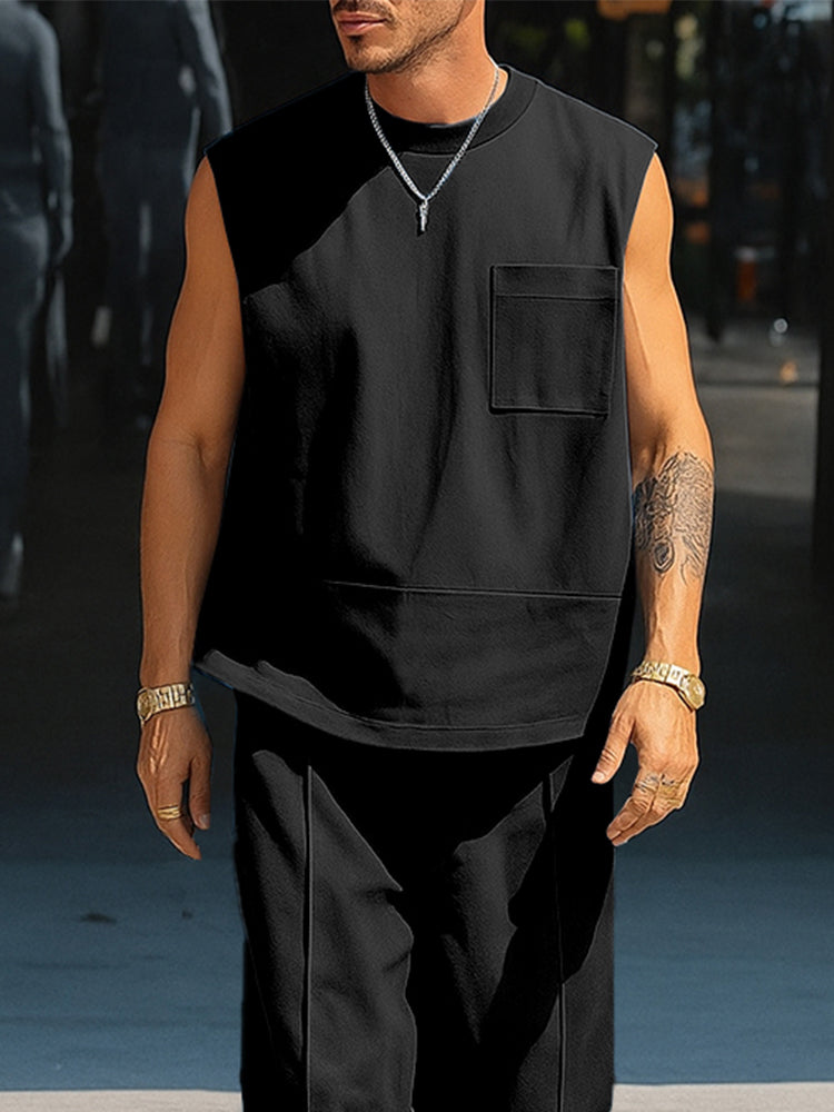 Urban Casual Relaxed Fit Tank Top Set