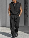 Versatile Style Sleeveless Shirt Set
