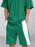 Casual Loose Fit Colorblock Sports Set