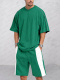 Casual Loose Fit Colorblock Sports Set