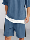 Casual Loose Fit Colorblock Summer Set