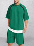 Casual Loose Fit Colorblock Summer Set
