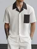 Modern Contrast Shirt Shorts Set