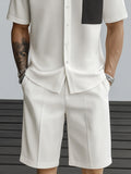 Modern Contrast Shirt Shorts Set
