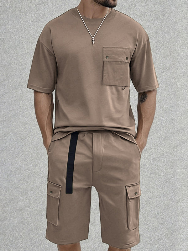 Utility Cargo T-Shirt Shorts Set
