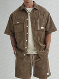 Cargo Style Corduroy Shirt Set