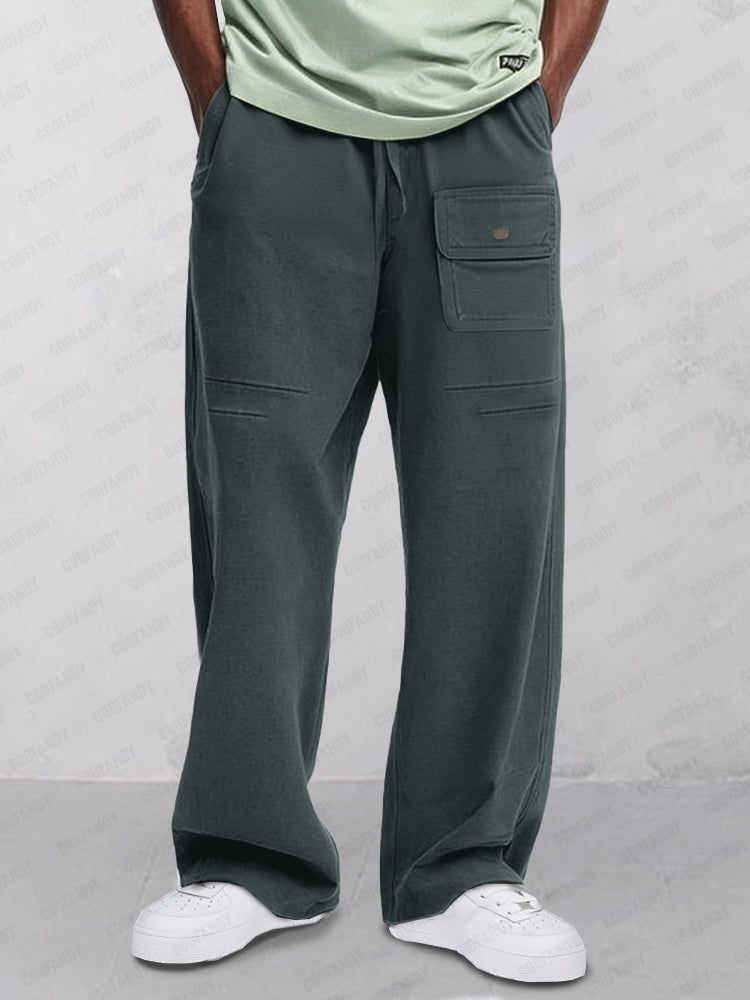 COOFANDY Men's Elastic Waist Chino Pants - Lightweight Casual Drawstring Pants With Pockets