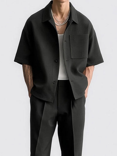 Casual Versatile Look Shirt Pants Set