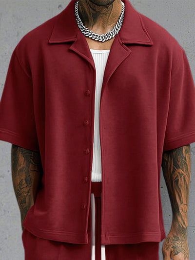 Modern Basic Shirt Shorts Set
