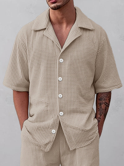 Casual Versatile Waffle Matching Set
