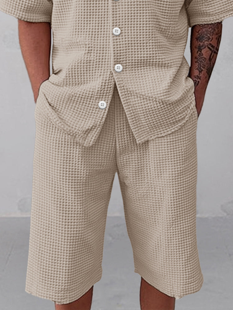 Casual Versatile Waffle Matching Set