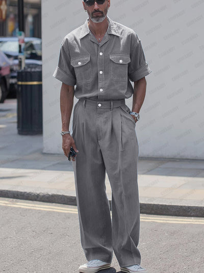 Cargo Loose Fit Denim 2-Piece Set