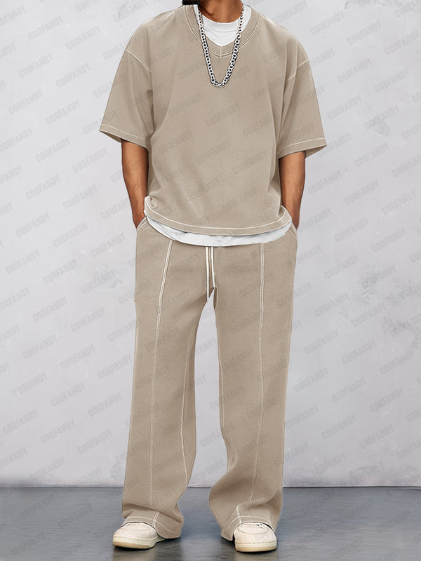Loose Fit Fake T-shirt Pants Set