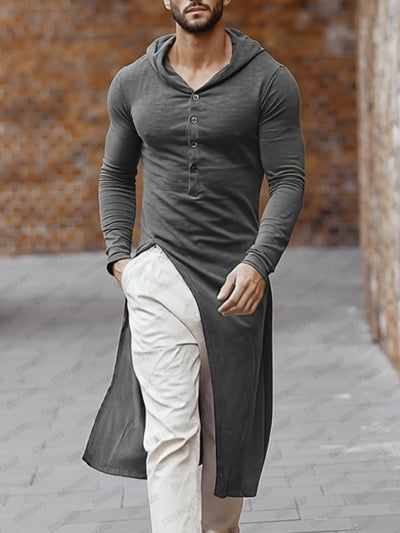 Stylish Longline Split Hooded Top