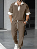 Casual Fashion Polo Jogger Set
