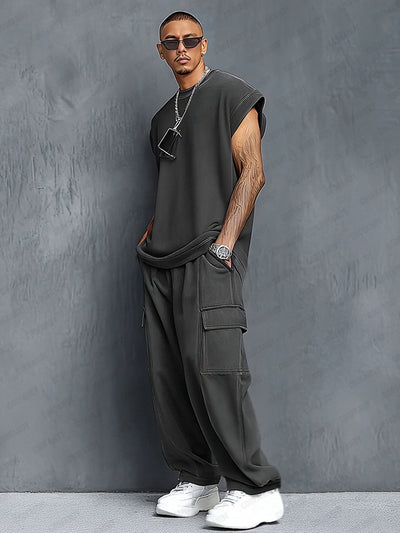Trendy Athleisure Tank Top Balloon Pants Set
