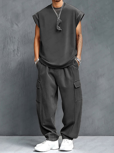 Trendy Athleisure Tank Top Balloon Pants Set