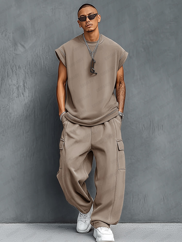 Trendy Athleisure Tank Top Balloon Pants Set
