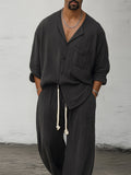 Relaxed Cozy Cotton Shirt Pants Set