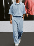 Effortlessly Cozy Polo Shirt Pants Set